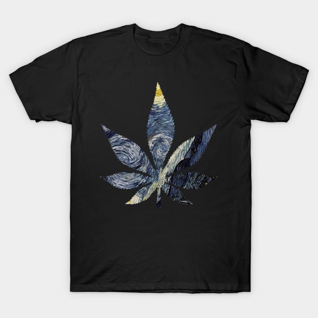 starry night weed T-Shirt by Lamink